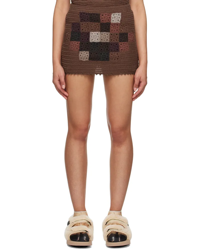 Doublet Brown Mosaic Miniskirt Brown