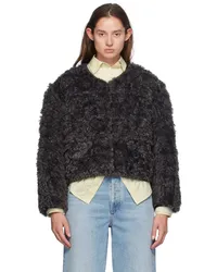 STAND Gray & Black Charmaine Reversible Faux-Shearling Jacket Smoke