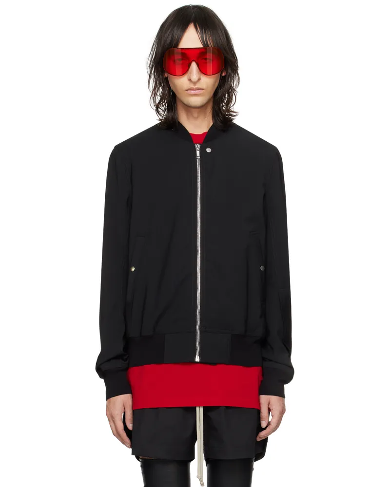 Rick Owens Black Classic Flight Bomber Jacket 09
