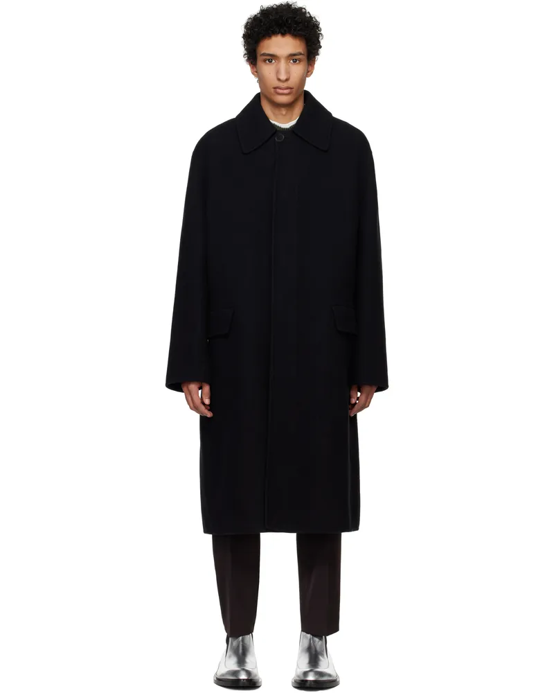 Jil Sander Black Sport Felt Coat 001
