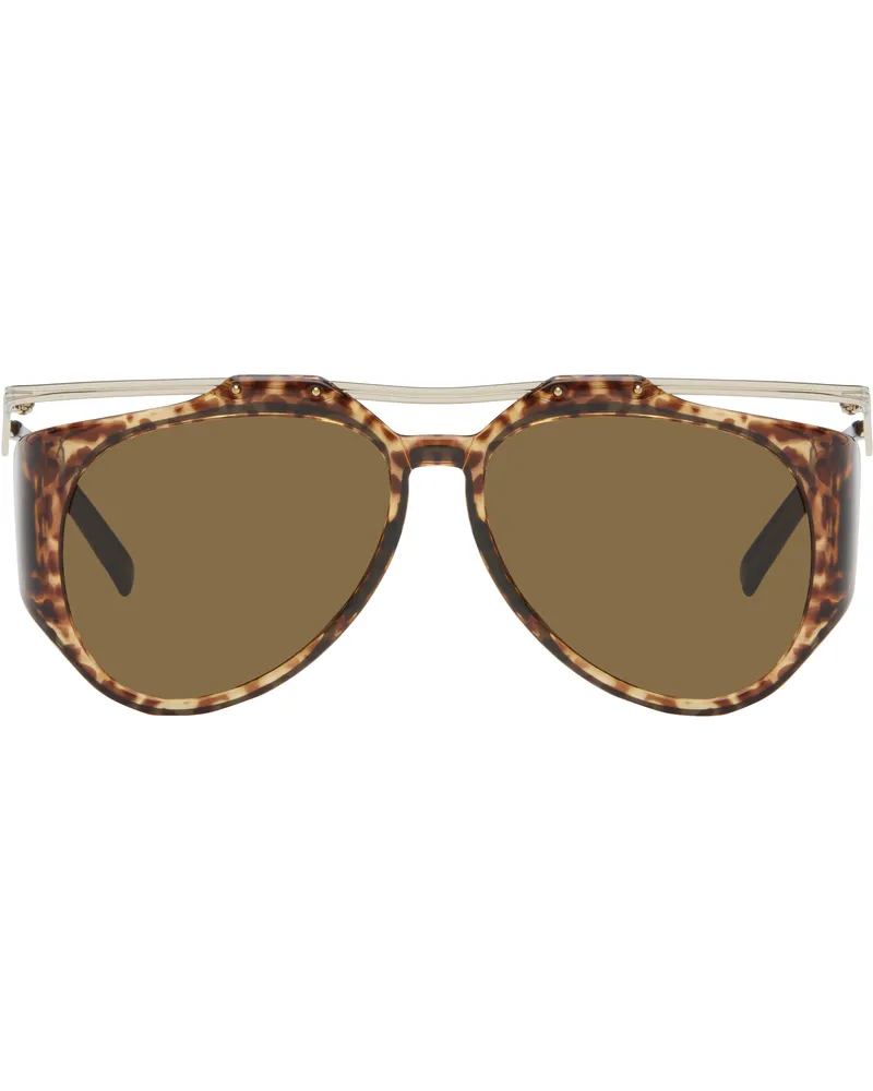 Saint Laurent Gold & Brown SL M137 Amelia Sunglasses 002