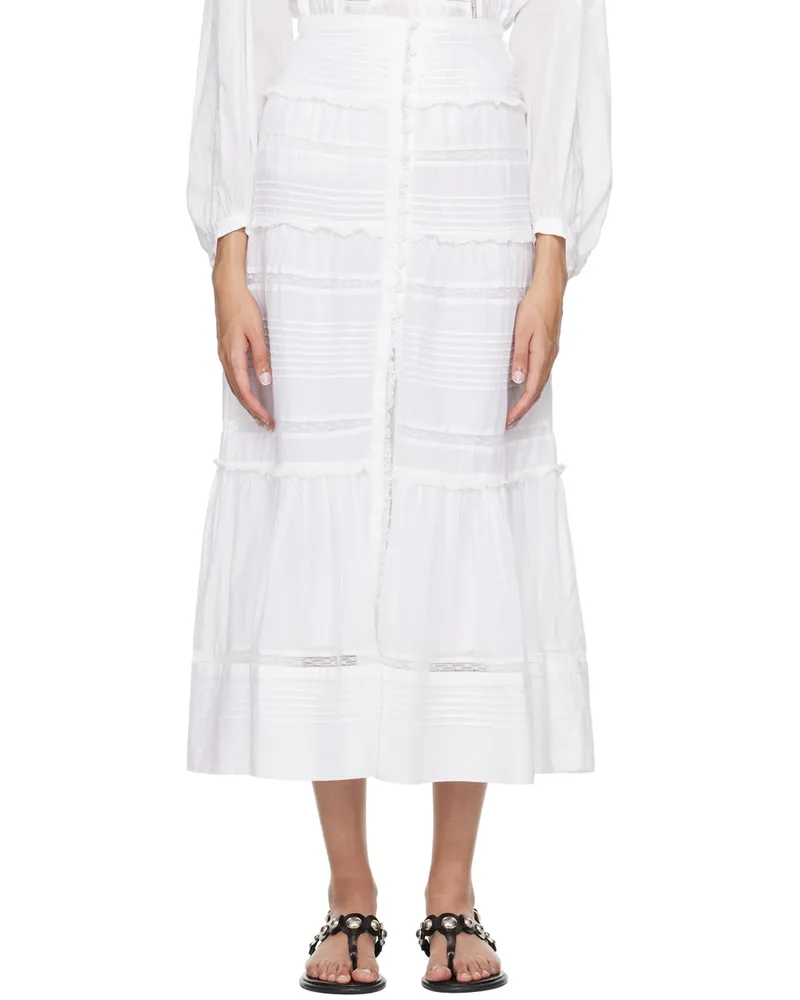 Étoile Isabel Marant White Gihane Maxi Skirt 20wh