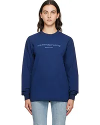 Alexander Wang Navy Printed Long Sleeve T-Shirt 410b