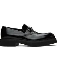 Ferragamo Black Gancini Loafers Nero