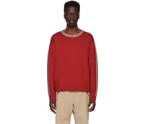 Red Stripe Trim Sweater
