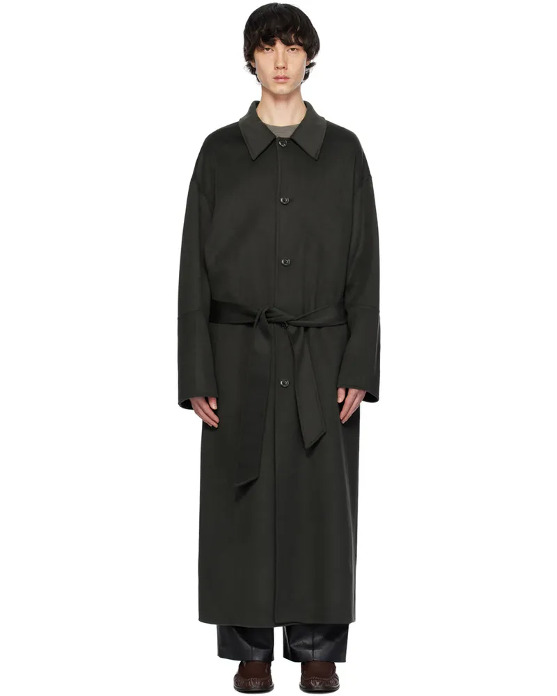 Nanushka Black Lucian Coat Anthracite