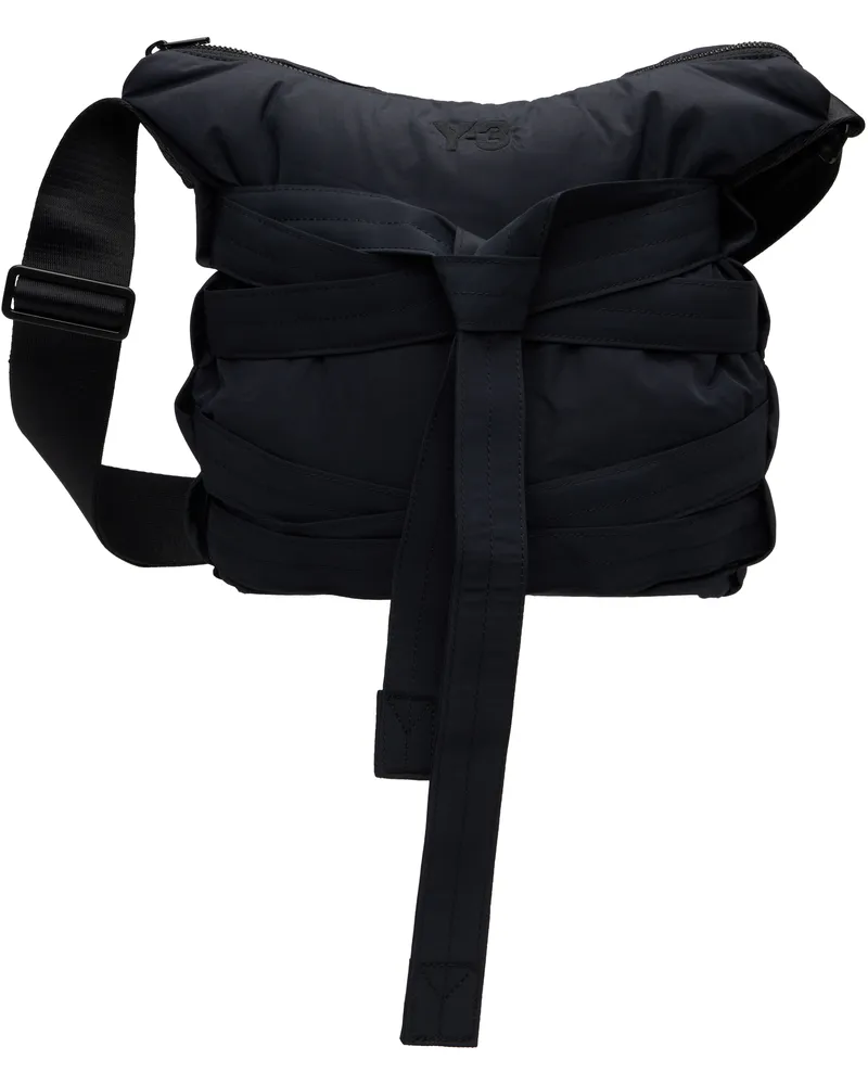 Y-3 Black 'Y-3' Cinch Shoulder Bag Black