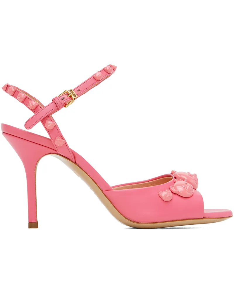 Moschino Pink Teddy Studs Heeled Sandals 600
