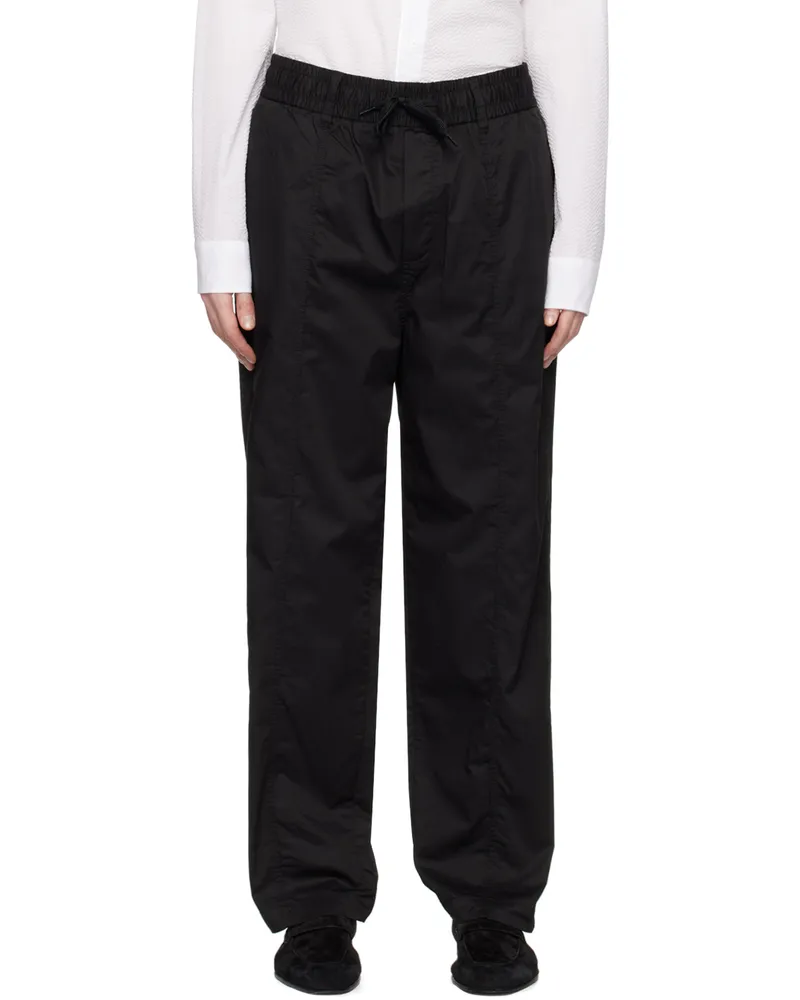 Emporio Armani Black Drawstring Trousers Nero