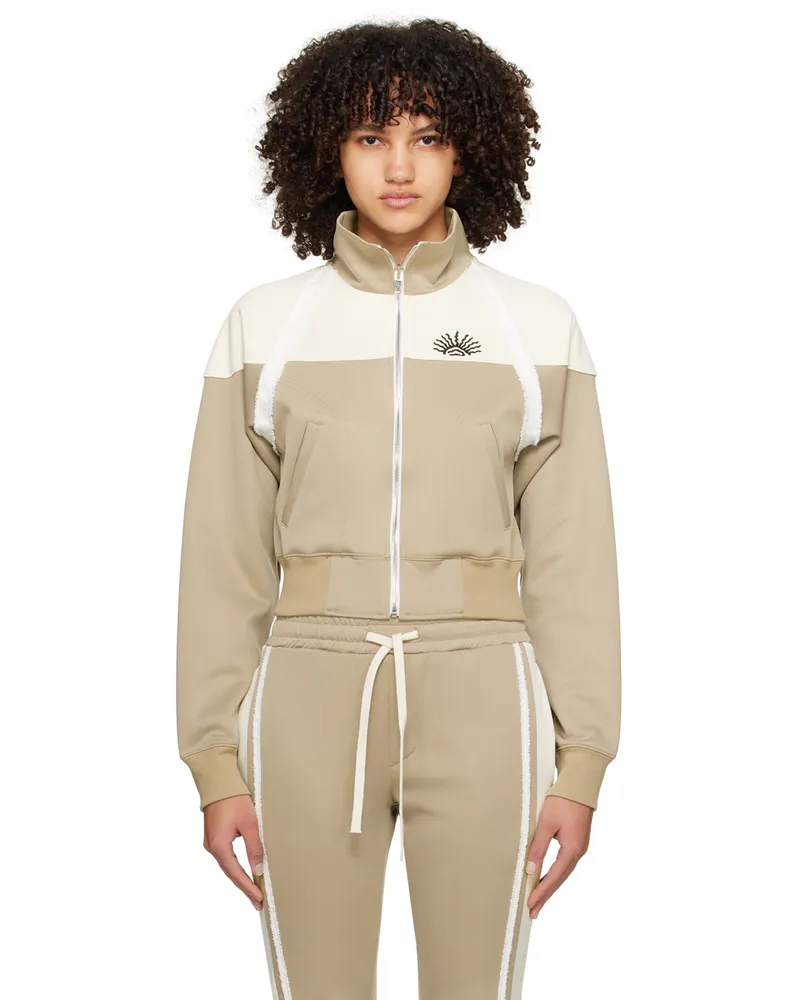 Kijun Beige & Off-White Taped Track Jacket Beige