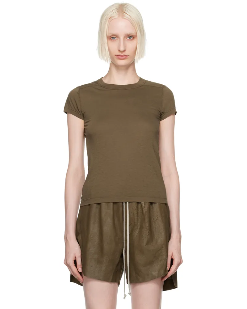 Rick Owens Khaki Porterville Cropped Level T-Shirt 35