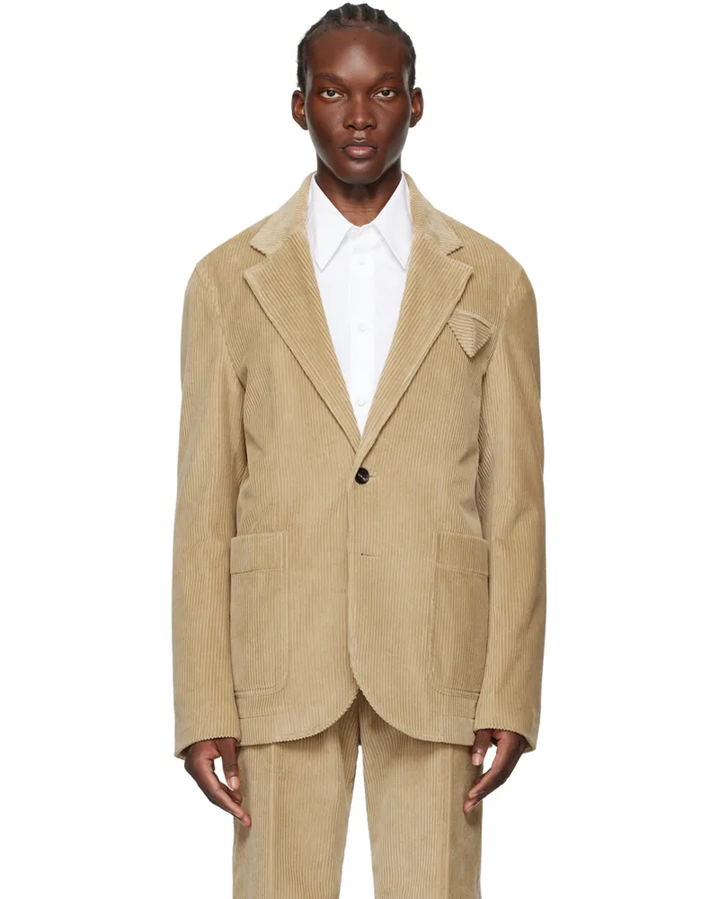 Bottega Veneta Beige Single-Breasted Blazer 1434