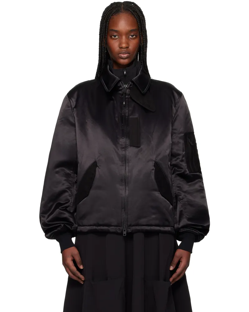 Y-3 Black Nylon Bomber Jacket Black