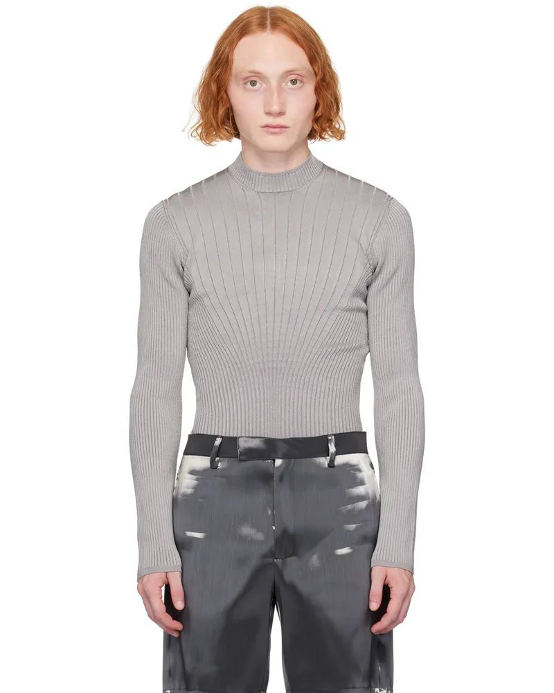 Thierry Mugler Gray Sculpting Sweater 8026