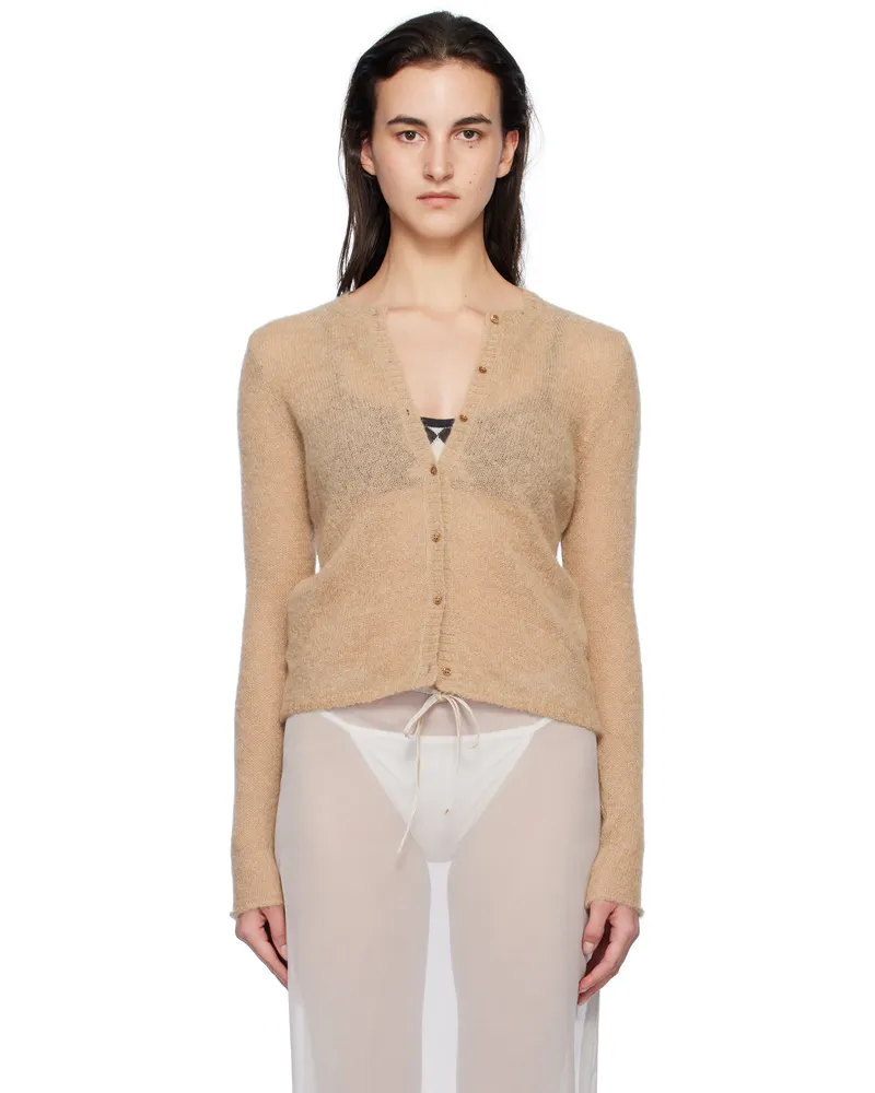 Paloma Wool Tan Button Alone Cardigan 327