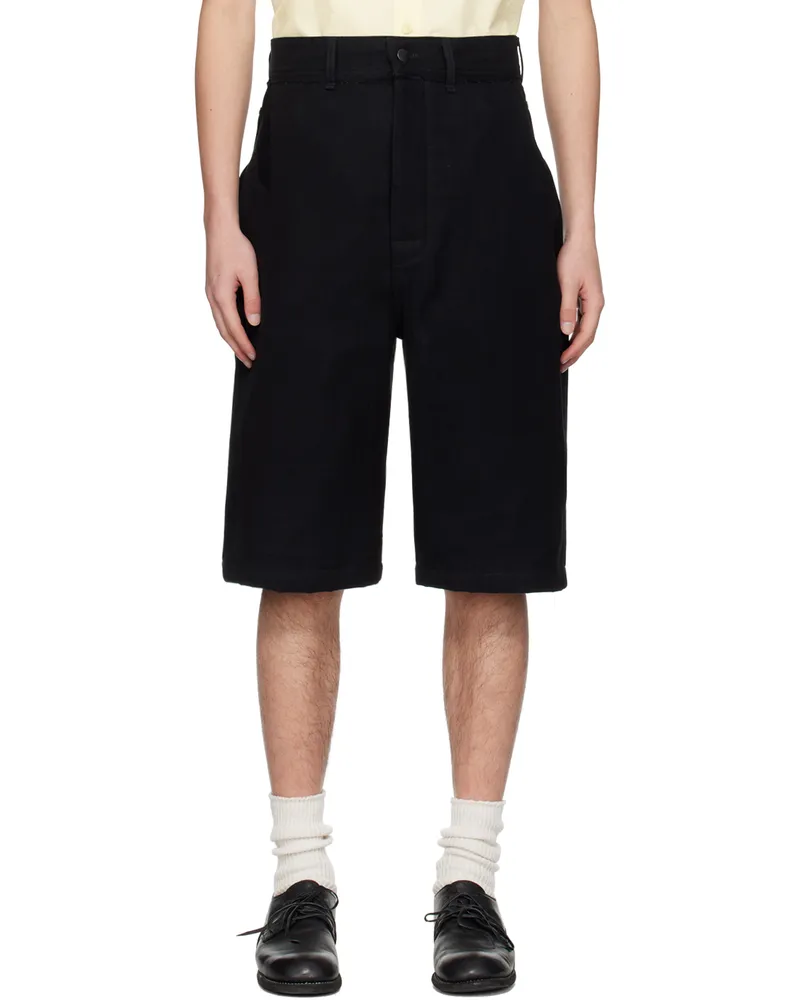 AIREI Black Layered Denim Shorts Black