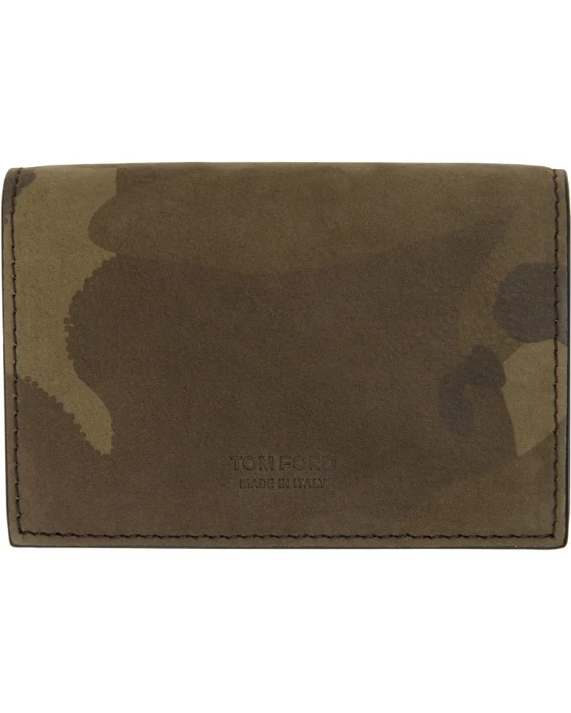 Tom Ford Brown Camo T Line Business Card Holder Military