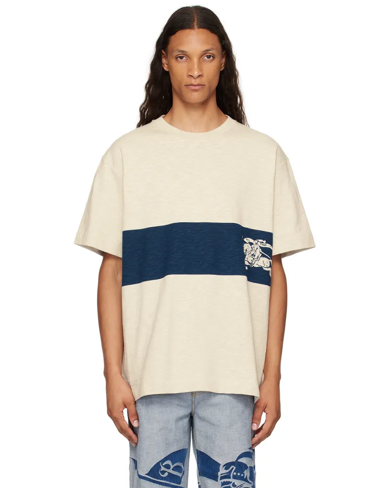 Burberry Off-White EKD Stripe T-Shirt Plaster