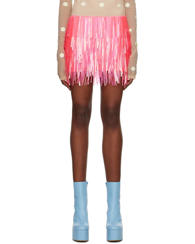 SPORTMAX Pink Sequinned Miniskirt 002