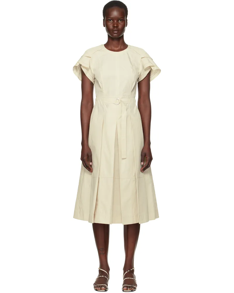 3.1 phillip lim Off-White Cascade Petal Sleeve Midi Dress Stone