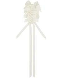 Simone Rocha Off-White Long Rosette Bow Brooch Cream