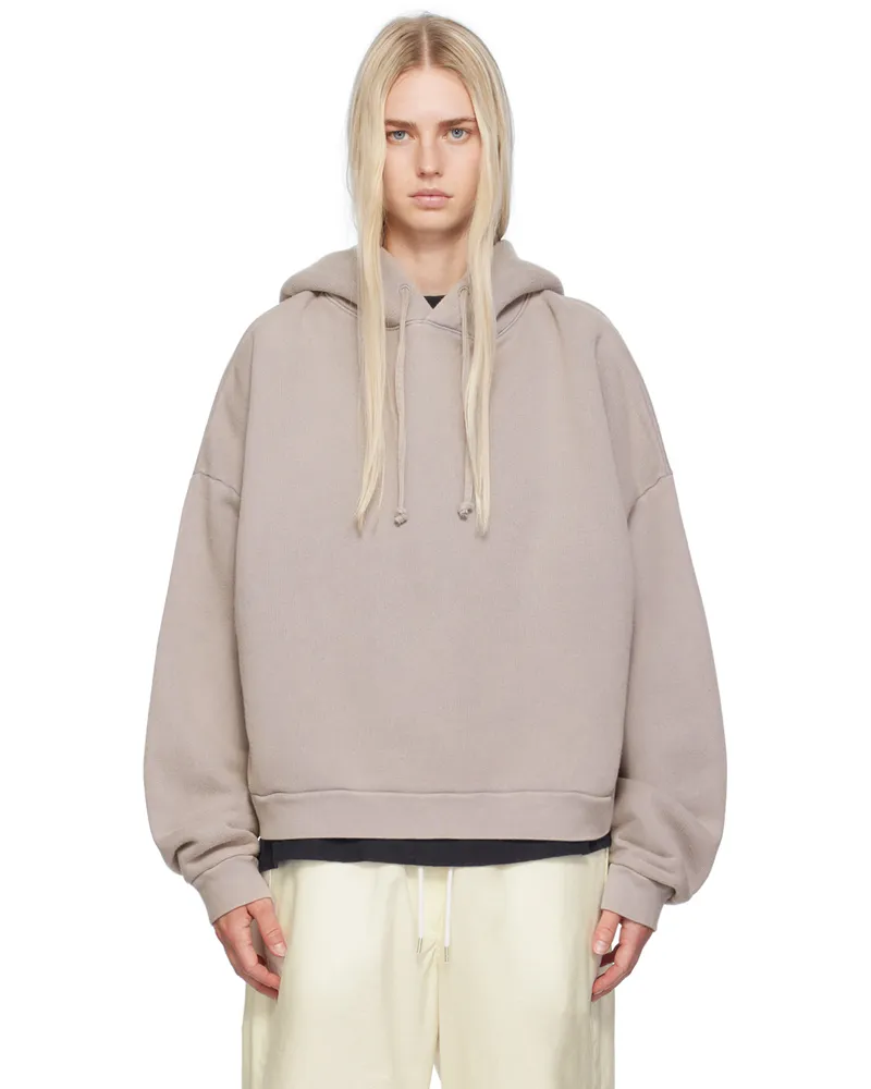 Acne Studios Gray Garment-Dyed Hoodie Adf