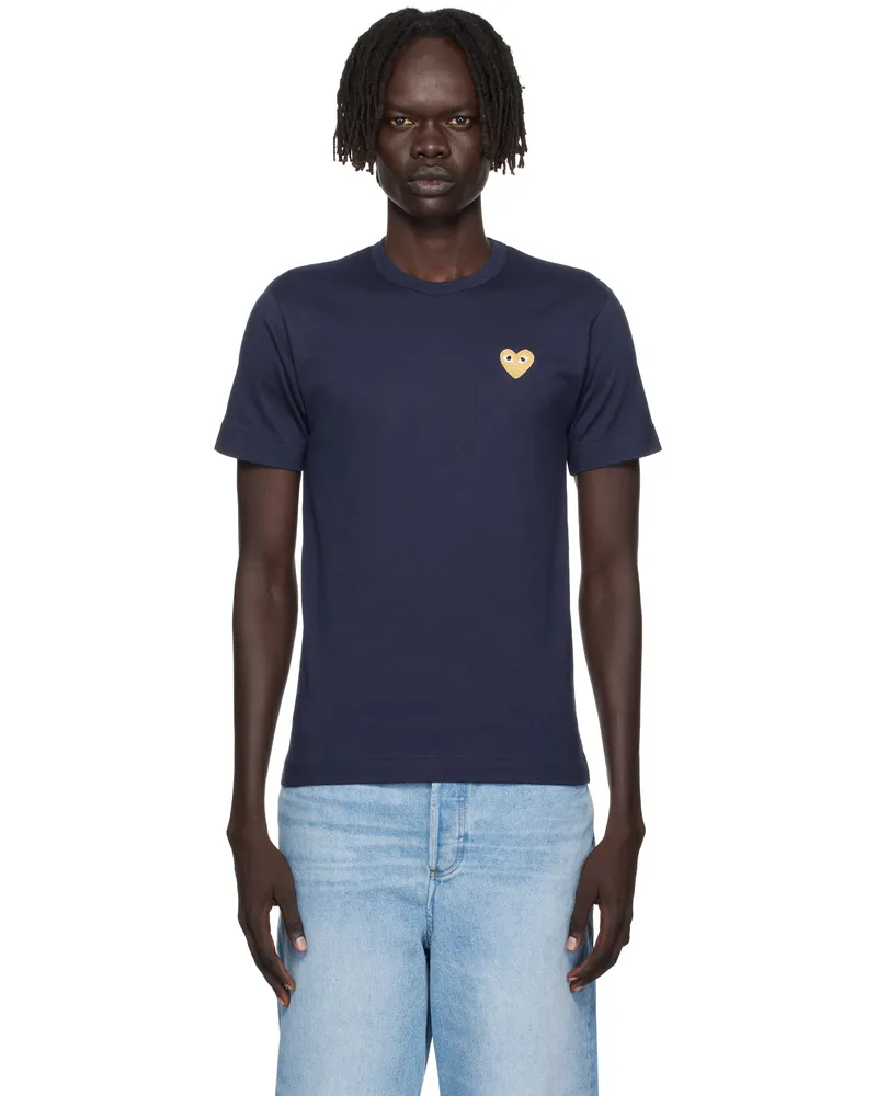 Comme des Garçons Navy Heart Patch T-shirt 2