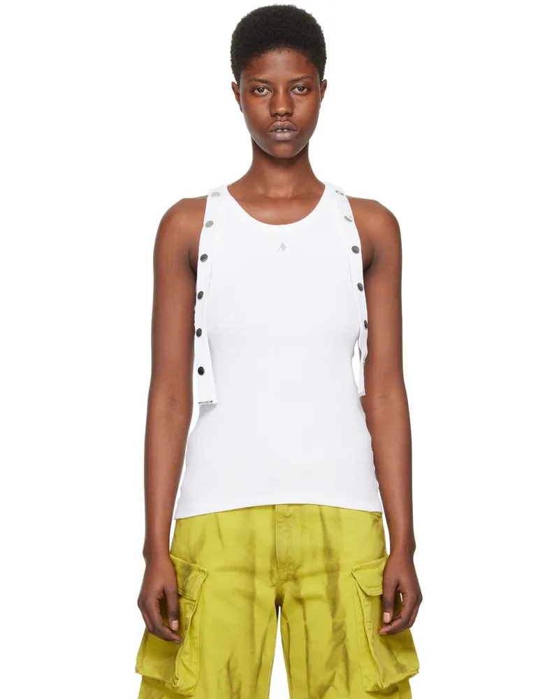 ATTICO White Studded Tank Top 001