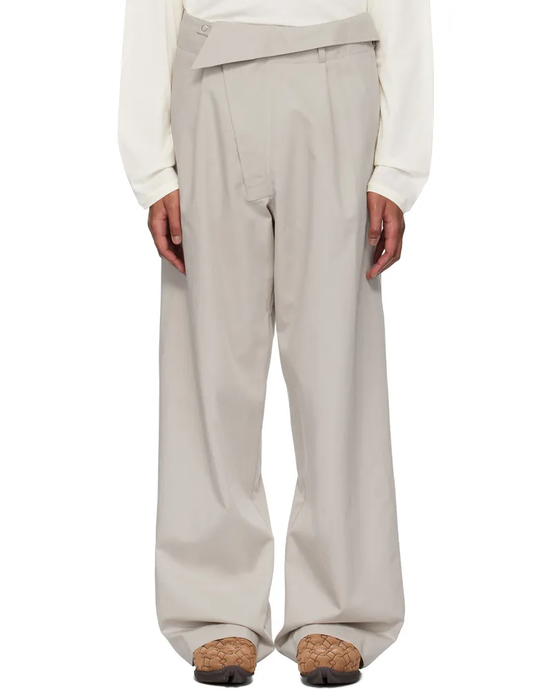 KIKO KOSTADINOV Off-White Navin Wide Trousers Seedpearl