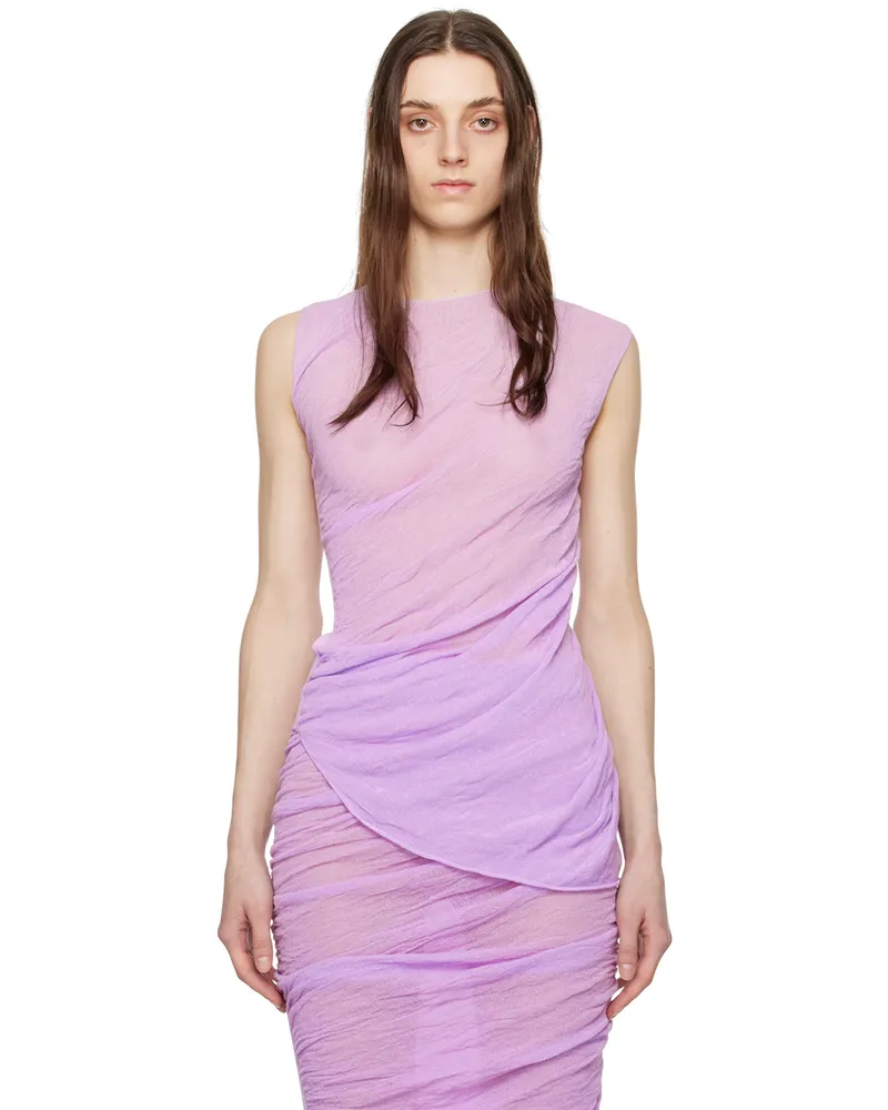 Issey Miyake Purple Ambiguous Tank Top 81-purple