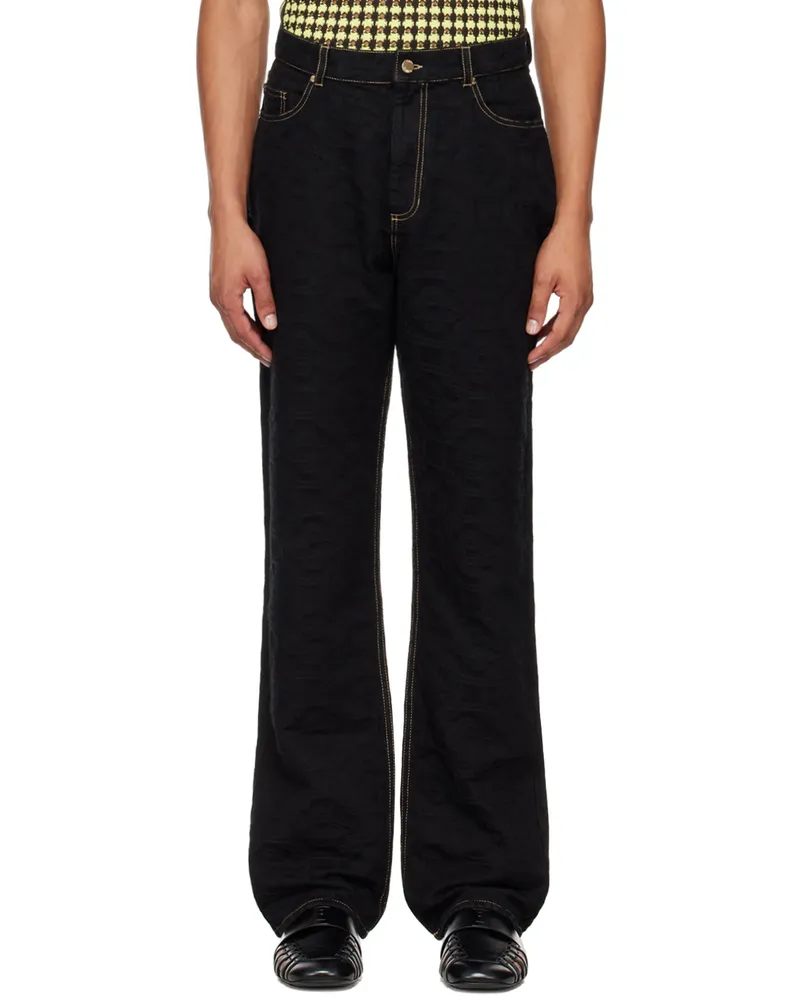 Casablanca Paris Black Jacquard Jeans Black