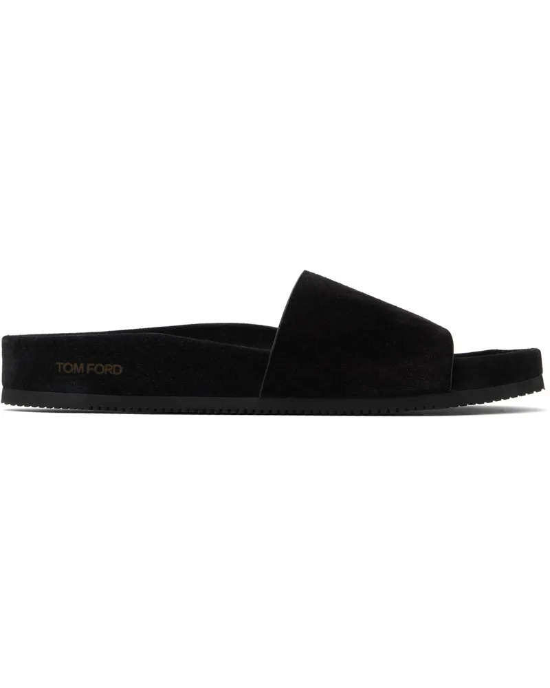 Tom Ford Black Suede Wicklow Sandals Black