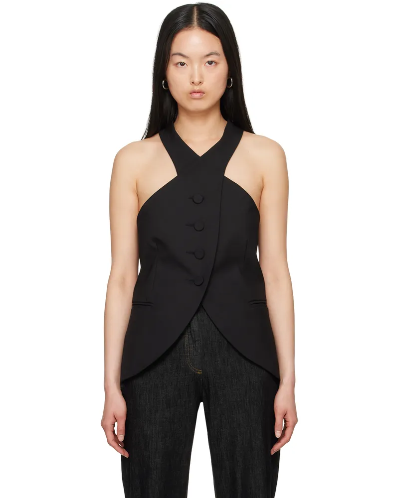 AARON ESH Black Halter Vest Black