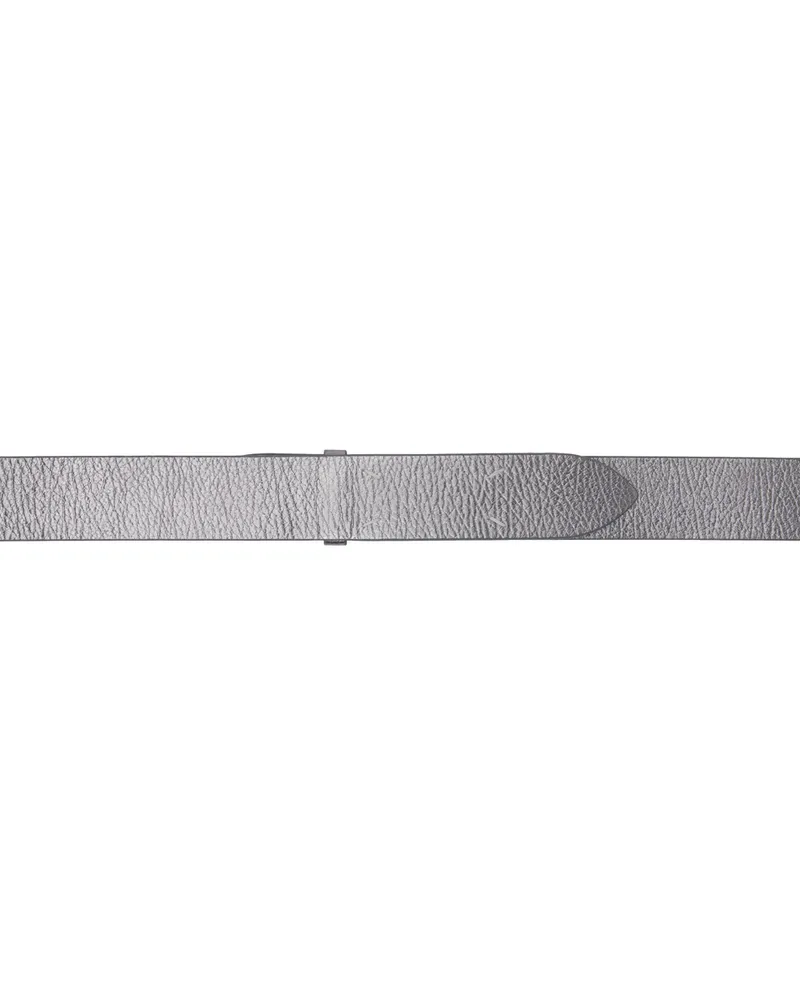Maison Margiela Silver Metallic Leather Belt H3809