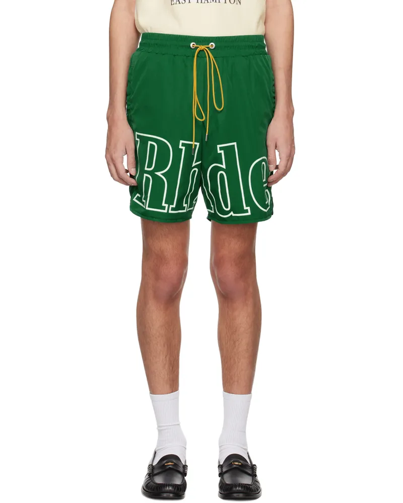 RHUDE Green Drawstring Shorts Green