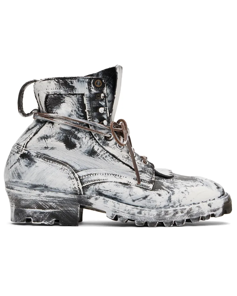 Maison Margiela Black & White Sierra Bianchetto Boots Ha331