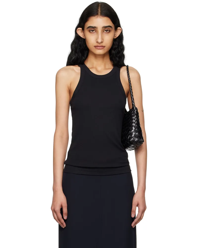 Totême Black Curved Tank Top 200