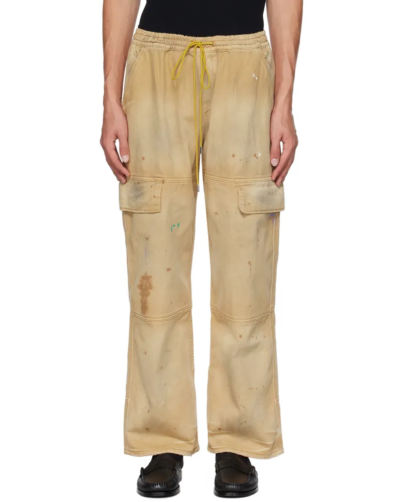 RHUDE Beige Plateau Cargo Pants Khaki