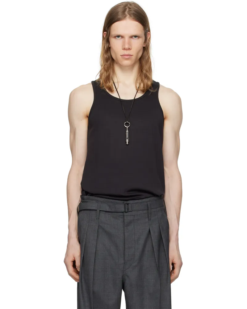 Christophe Lemaire Black Cotton Tank Top Bk998