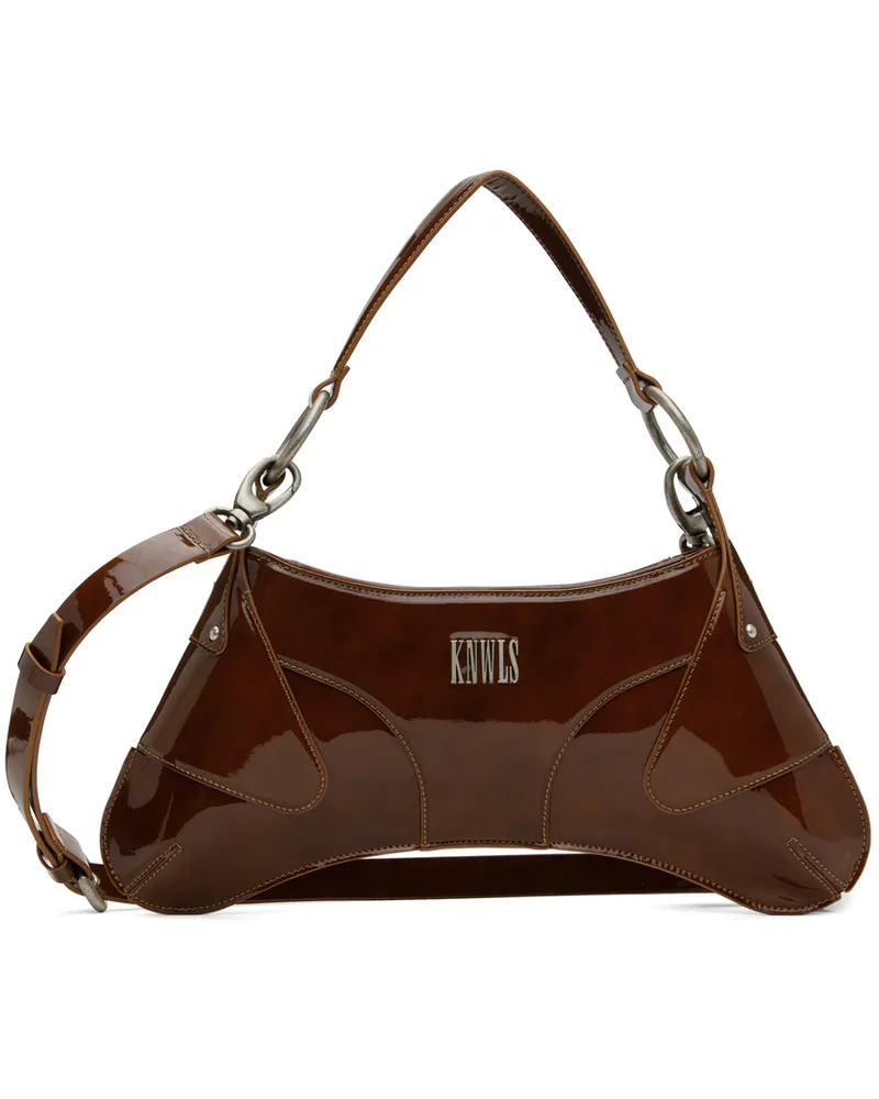Charlotte Knowles Burgundy Razr Bag Saddle