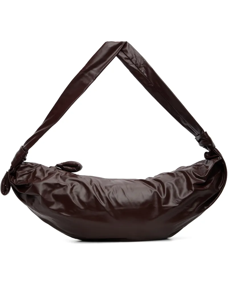 Christophe Lemaire Brown Large Soft Croissant Bag Br503