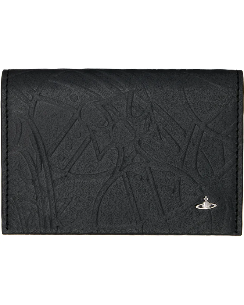 Vivienne Westwood Black Tangled Orb Flap Card Holder Ss25-black