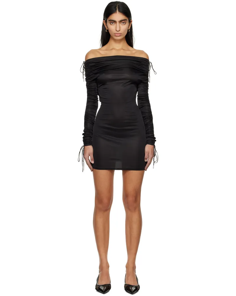 ATLEIN Black Ruched Minidress C0114