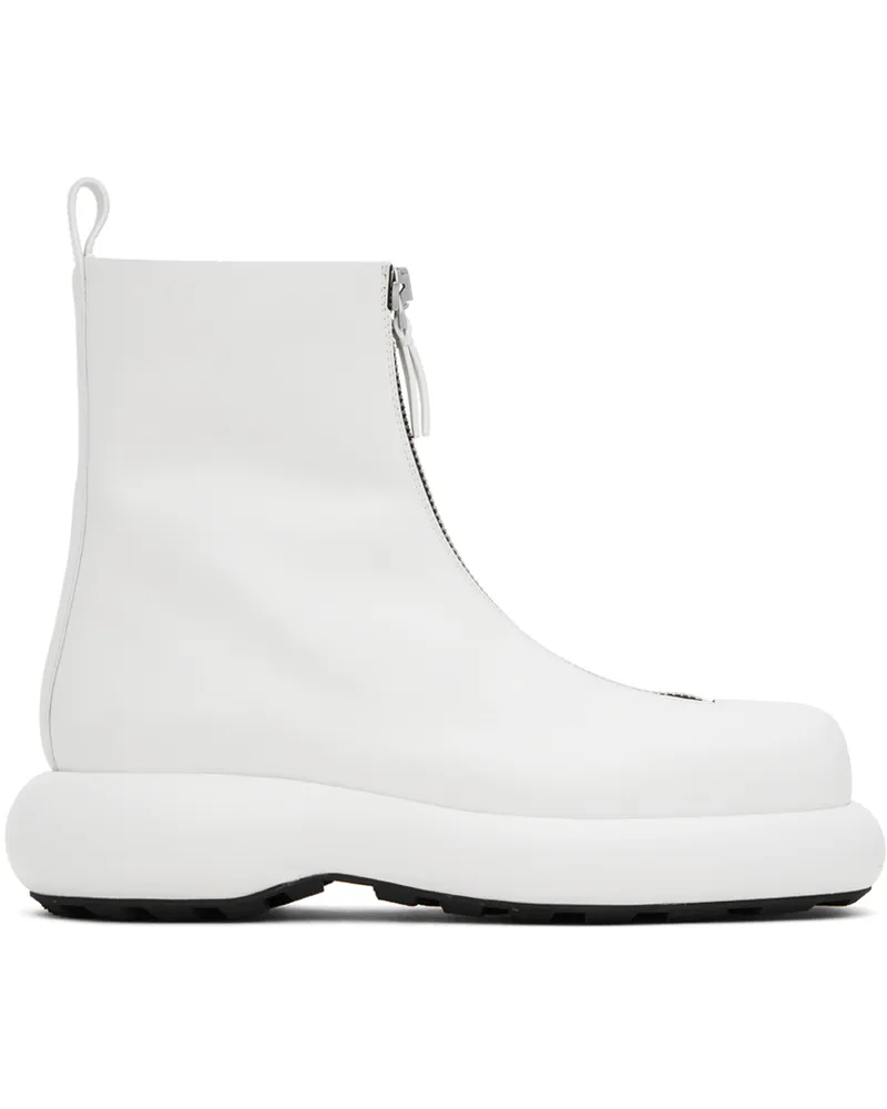 Jil Sander White Zip Boots 100