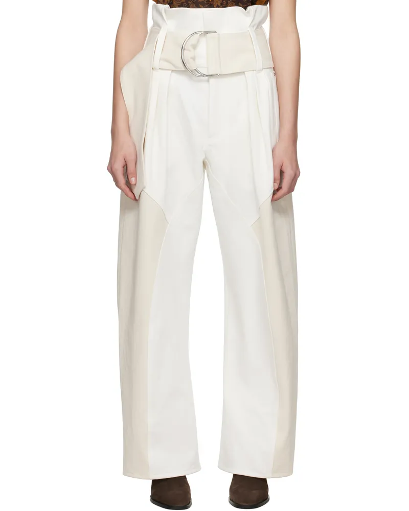 J.W.Anderson Off-White Gathered D-Ring Jeans 171