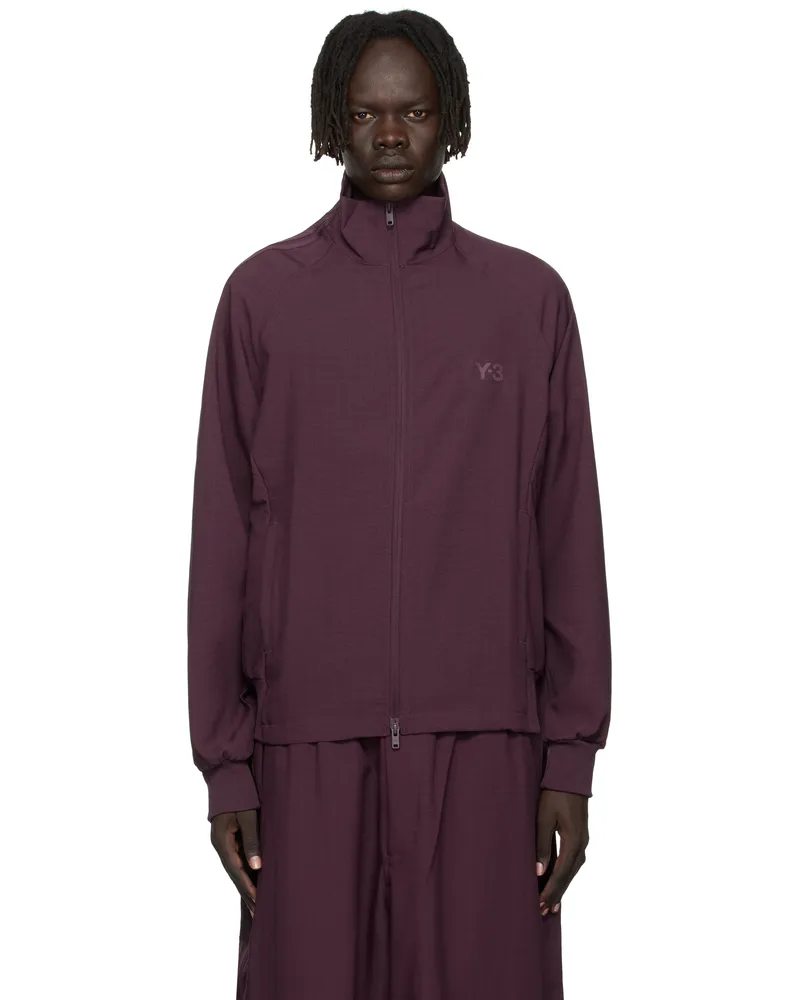 Y-3 Burgundy Sport Uniform Track Jacket Shamar