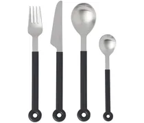 Black & Silver Mono Ring Cutlery Set