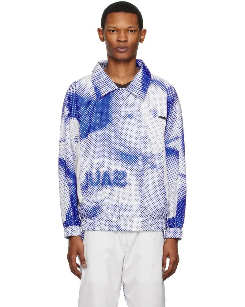 Saul Nash Blue & White Printed Jacket Blue