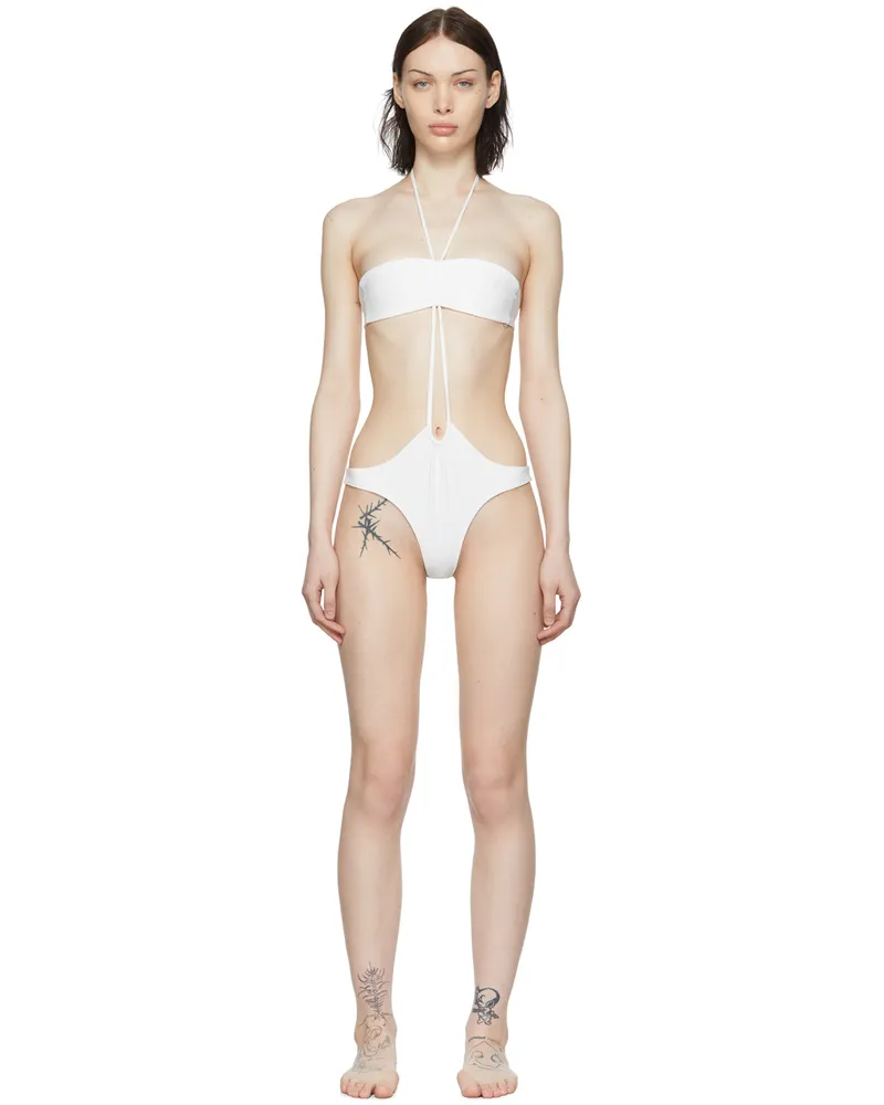DU CIEL SSENSE Exclusive White Marseille One-Piece Swimsuit White