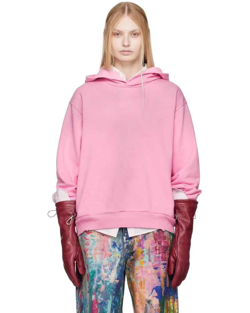 Acne Studios Pink Logo Hoodie Djs